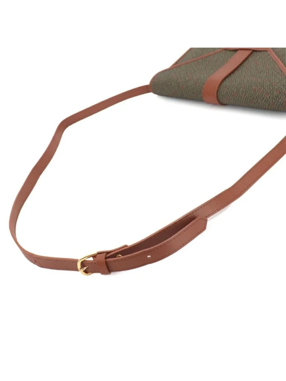Saint Laurent 2-Way Shoulder Clutch Leather Brown Green Gold - Picture 5 of 10